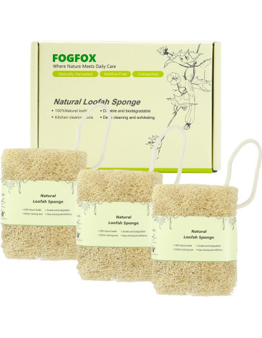 Esponja Exfoliante Natural de Lufa FOGFOX - 3 Unidades Amarillo