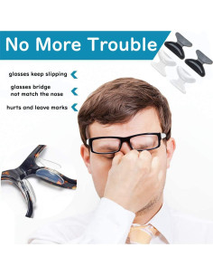 Almohadillas de nariz antideslizantes SAIGO 1.8mm negras - 13 pares 2