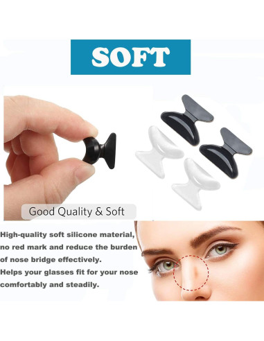 Almohadillas de nariz antideslizantes SAIGO 1.8mm negras - 13 pares