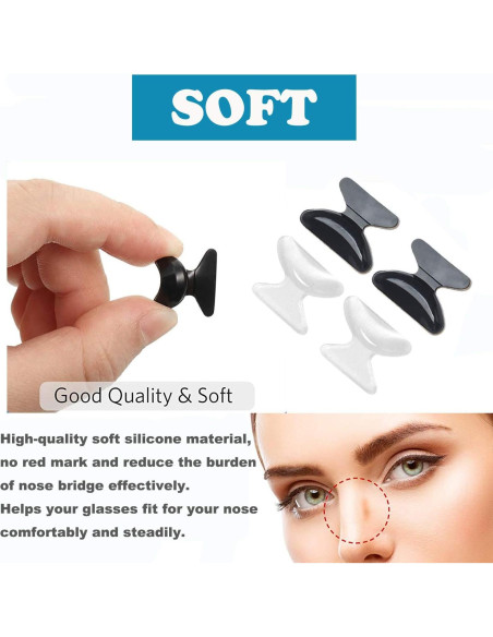 Almohadillas de nariz antideslizantes SAIGO 1.8mm negras - 13 pares