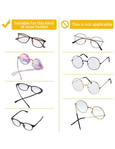 Almohadillas de nariz antideslizantes SAIGO 1.8mm negras - 13 pares