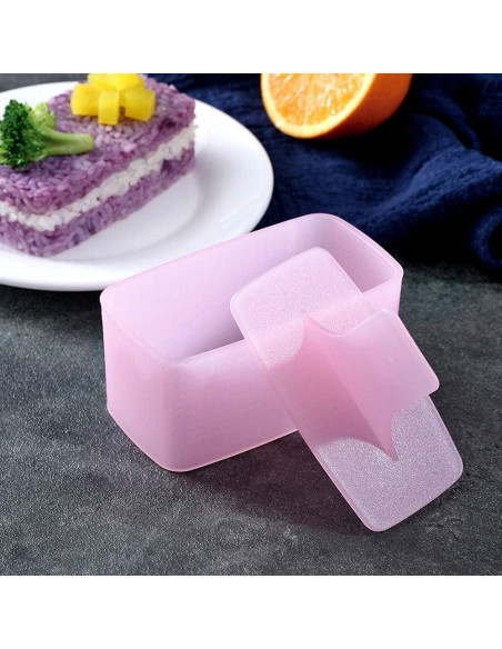 Molde Musubi Antiadherente AYCCNH Rosa con Espátula 10.3x5.5 cm Molde Musubi Antiadherente AYCCNH Rosa con Espátula 10.3x5.5 cm