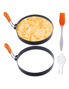 Anillos de Pancake WOWITIS 6" Acero Inoxidable Antiadherente