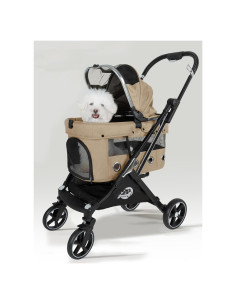 Carrito de Mascotas JK Pawadore Plegable 15kg Caqui