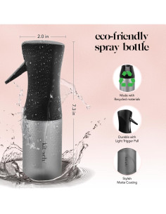 Botella Spray Continuo Kitsch 150ml - Atomizador Negro para Cabello 2