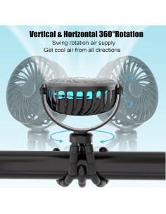 Ventilador Mini Portátil JYJZPB Clip On 3 Velocidades Recargable 2