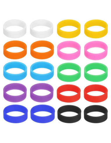 20 Pcs Bandas de Goma de Silicona uxcell 20x7mm Multicolor