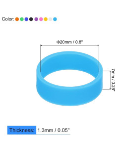 20 Pcs Bandas de Goma de Silicona uxcell 20x7mm Multicolor 2
