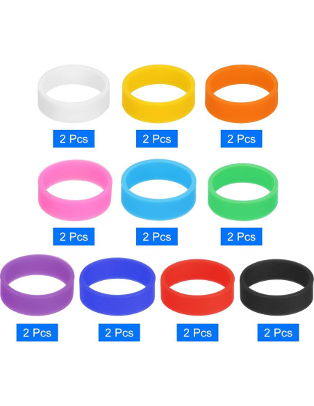 20 Pcs Bandas de Goma de Silicona uxcell 20x7mm Multicolor