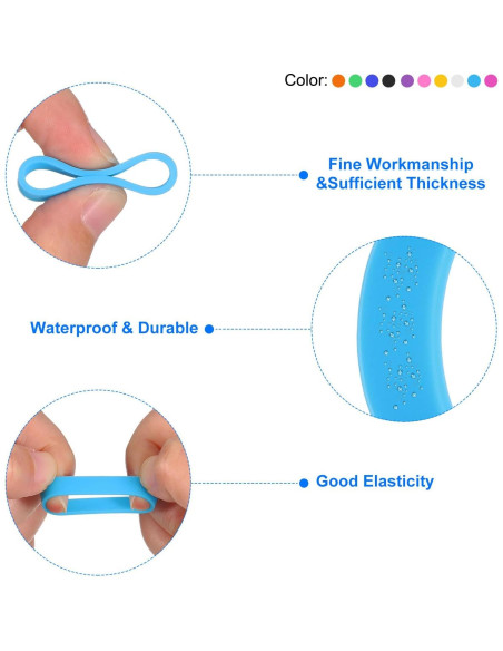 20 Pcs Bandas de Goma de Silicona uxcell 20x7mm Multicolor