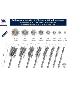 Juego de cepillos de perforación Kwalitistar 8 tamaños acero inoxidable 2