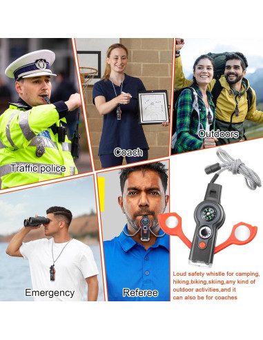 Paquete de 12 Silbatos de Emergencia Arrowbash 7 en 1