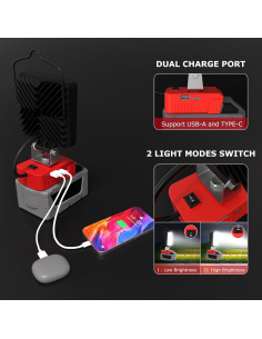 Luz de Trabajo LED Inalámbrica LANKA 90W 10000LM 2 Pcs 2