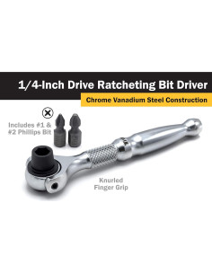 Controlador de Bits Titan 11318 1/4" 90 Dientes Plata 2