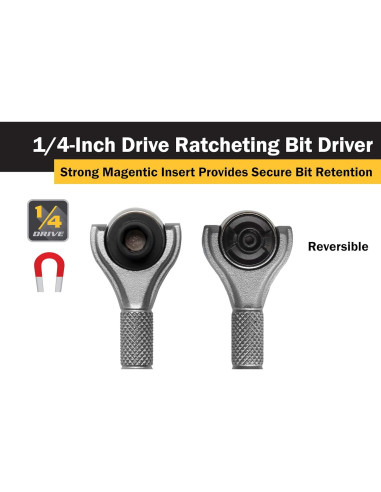 Controlador de Bits Titan 11318 1/4" 90 Dientes Plata