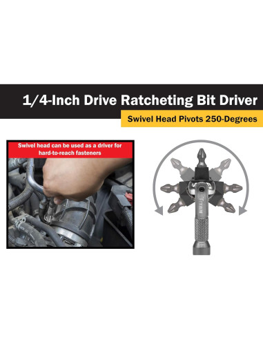 Controlador de Bits Titan 11318 1/4" 90 Dientes Plata