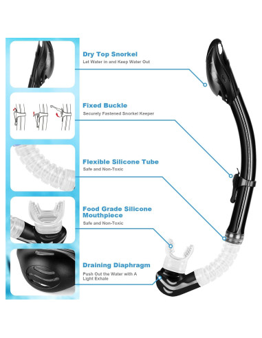 Equipo de Snorkel Zeeporte Dive - Máscara, Aletas y Snorkel