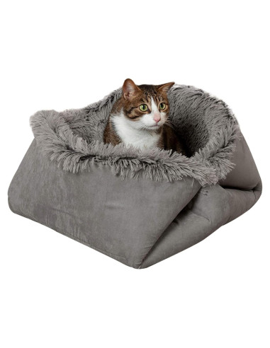 Cama Autocalentable Furhaven para Gatos Grande Gris 90x76cm