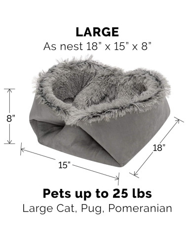 Cama Autocalentable Furhaven para Gatos Grande Gris 90x76cm