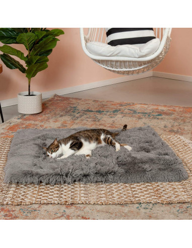 Cama Autocalentable Furhaven para Gatos Grande Gris 90x76cm