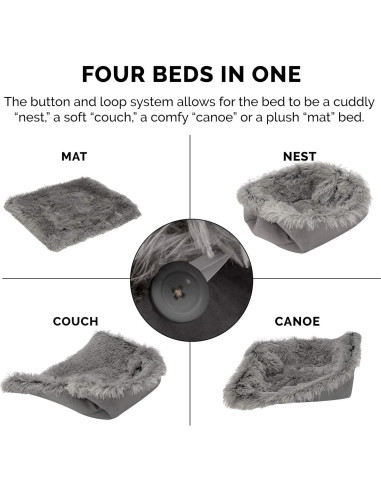 Cama Autocalentable Furhaven para Gatos Grande Gris 90x76cm