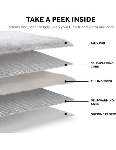 Cama Autocalentable Furhaven para Gatos Grande Gris 90x76cm