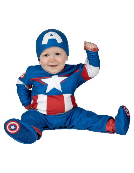 Disfraz Capitán América Marvel Bebé 6-12 Meses Mono Minky