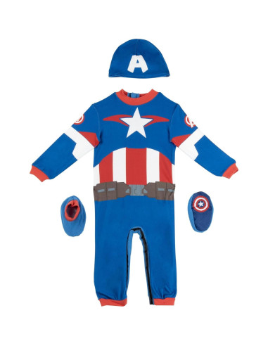 Disfraz Capitán América Marvel Bebé 6-12 Meses Mono Minky
