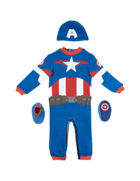 Disfraz Capitán América Marvel Bebé 6-12 Meses Mono Minky