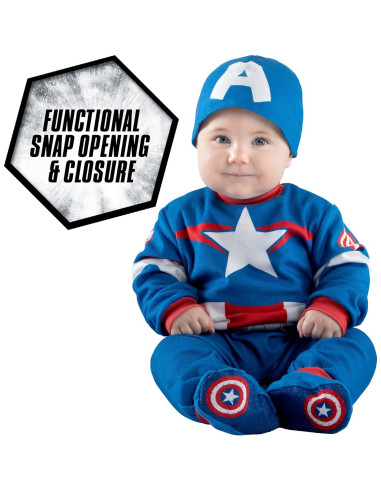 Disfraz Capitán América Marvel Bebé 6-12 Meses Mono Minky