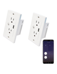 Enchufe Inteligente WiFi Jinvoo 2 AC con USB Control Remoto