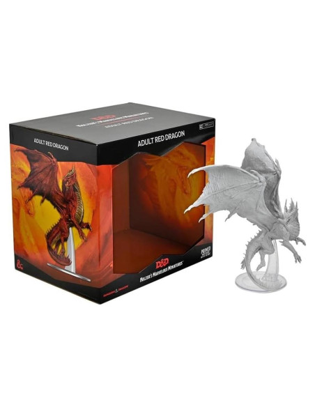 Miniatura D&D Wizkids Dragón Rojo Adulto Sin Pintar