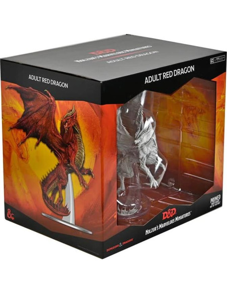 Miniatura D&D Wizkids Dragón Rojo Adulto Sin Pintar