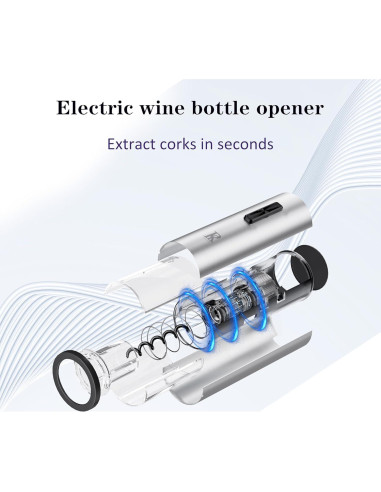 Abridor de Vino Eléctrico R Conlifeus 500 mAh Acero Inoxidable