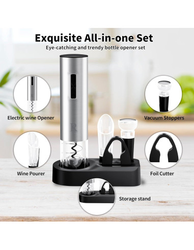 Abridor de Vino Eléctrico R Conlifeus 500 mAh Acero Inoxidable
