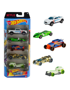 Hot Wheels 5-Pack Vehículos de Metal Netflix ¡Vamos a Correr!