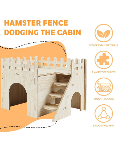 Casa de Hámster de Madera Highland Farms - 2 Pisos con Tobogán