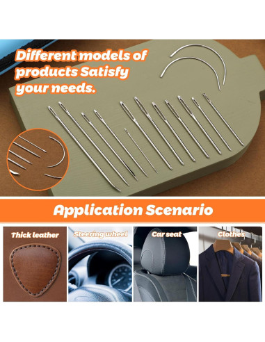 Kit de Costura de Cuero Tikjiua 50 Pcs con Agujas y Hilo