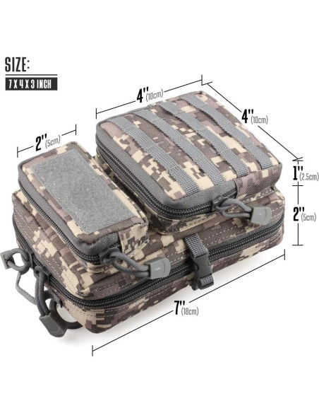 Bolsa Táctica EDC LIVANS Mini 18x12x8cm Gris MC