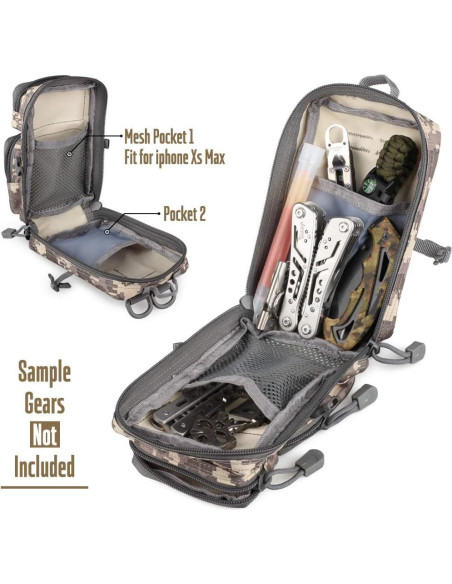 Bolsa Táctica EDC LIVANS Mini 18x12x8cm Gris MC