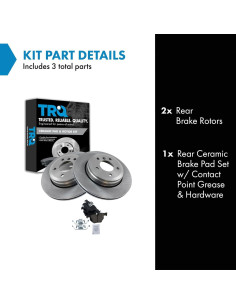 Kit de Freno TRQ Cerámico Trasero para BMW 2004-2010 2