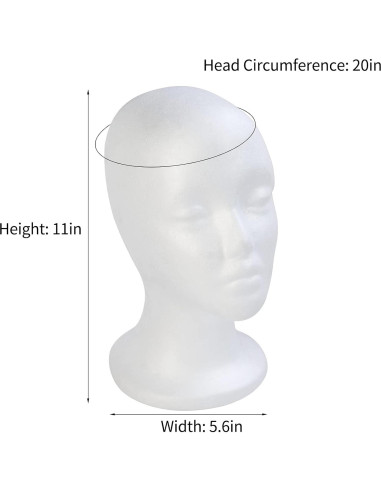 Cabeza de Peluca BALABALA 3 Pcs Soporte Estireno 28 cm