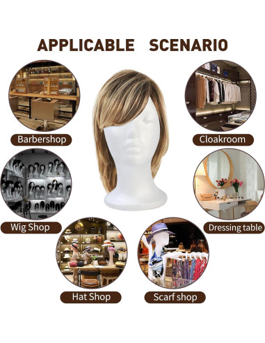 Cabeza de Peluca BALABALA 3 Pcs Soporte Estireno 28 cm