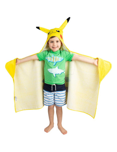 Toalla con Capucha Franco Pikachu 100% Algodón 60x120 cm