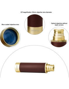 Telescopio Pirata Retro 25x30mm con Brújula y Estuche 2