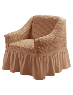 Funda de Sillón Jeloris Pequeña Caqui Ajustable y Duradera