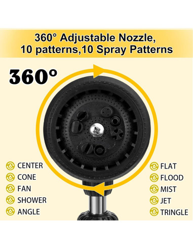 Varita de Riego YUNVI 39.88 cm 10 Patrones Rotatorio