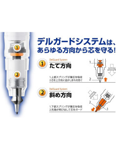 Lápiz Mecánico Zebra DelGuard 0.5mm Cuerpo Blanco P-MA85-W 2