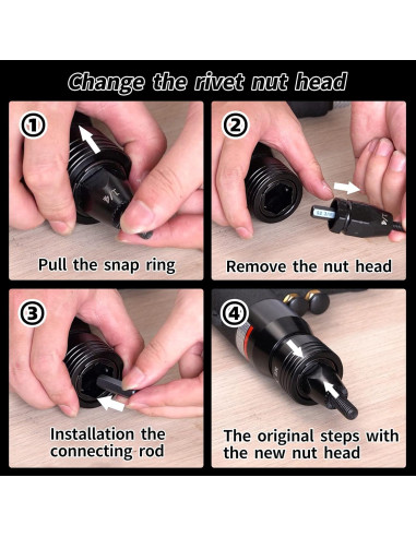 Pistola de Tuercas Neumática EROSHAK 704A 10-24 1/4 5/16 3/8