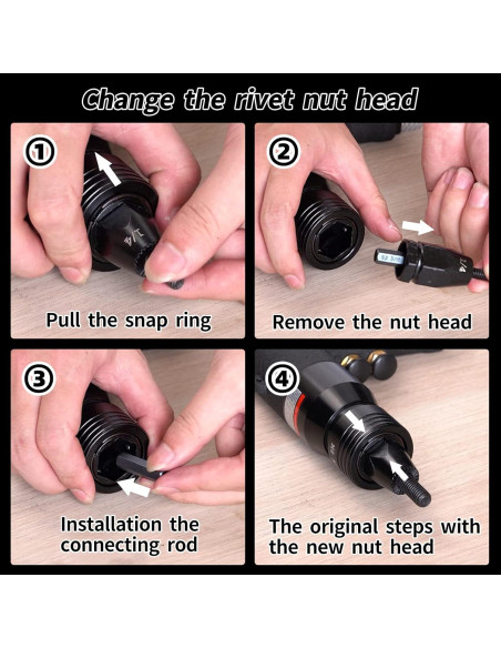 Pistola de Tuercas Neumática EROSHAK 704A 10-24 1/4 5/16 3/8